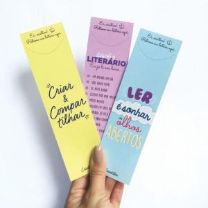 Marca Pagina 5x20 cm Couchê 300gr- 5x20 cm  Verniz frente e verso Corte Reto- 